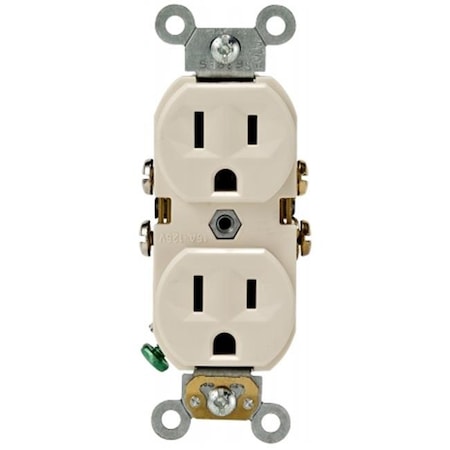 Ezgeneration Duplex Straight Blade Receptacle, 5-15R, 15 A, 125V AC, 2 Pole, 3 Wire, Flush Mount, Grounded EZ649295